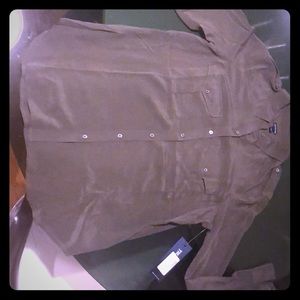 Long sleeve button down.  Army Green.